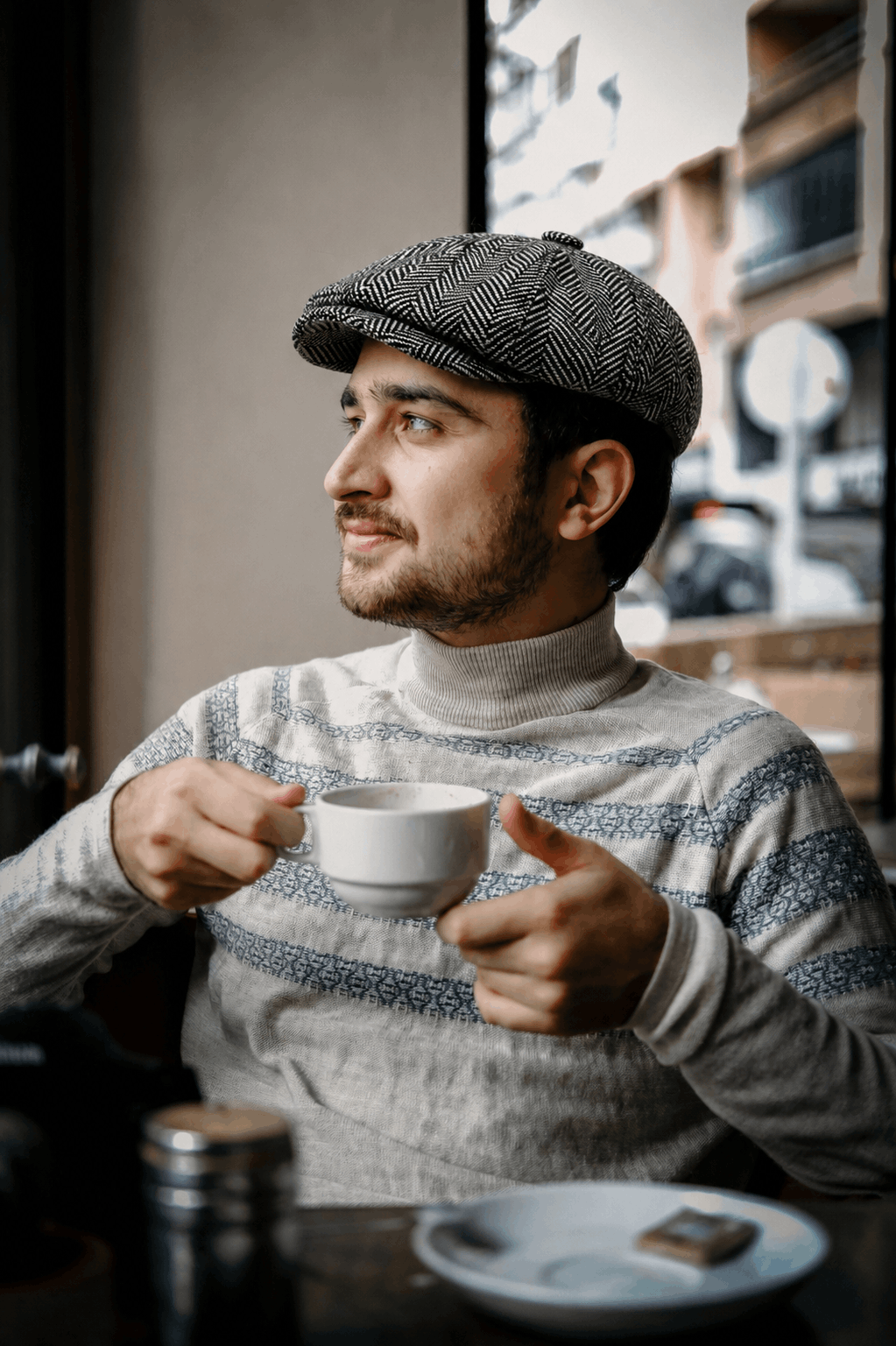 casquette béret homme tendance grise | style gavroche – Image 3