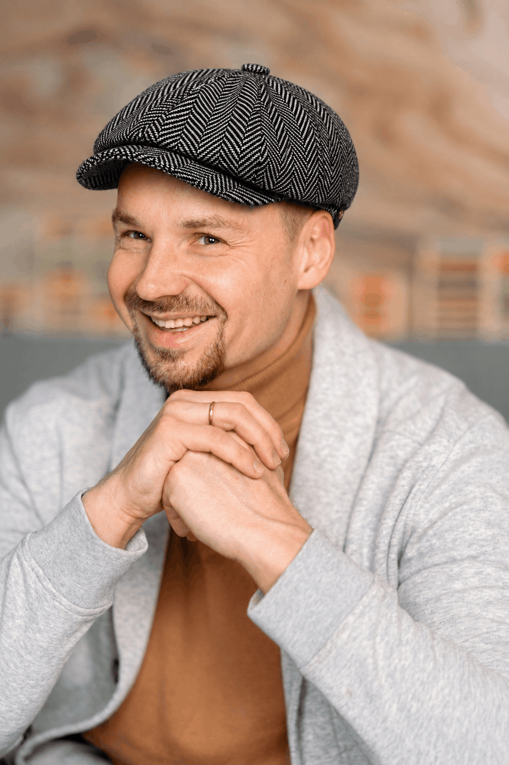 casquette béret homme tendance grise | style gavroche – Image 4