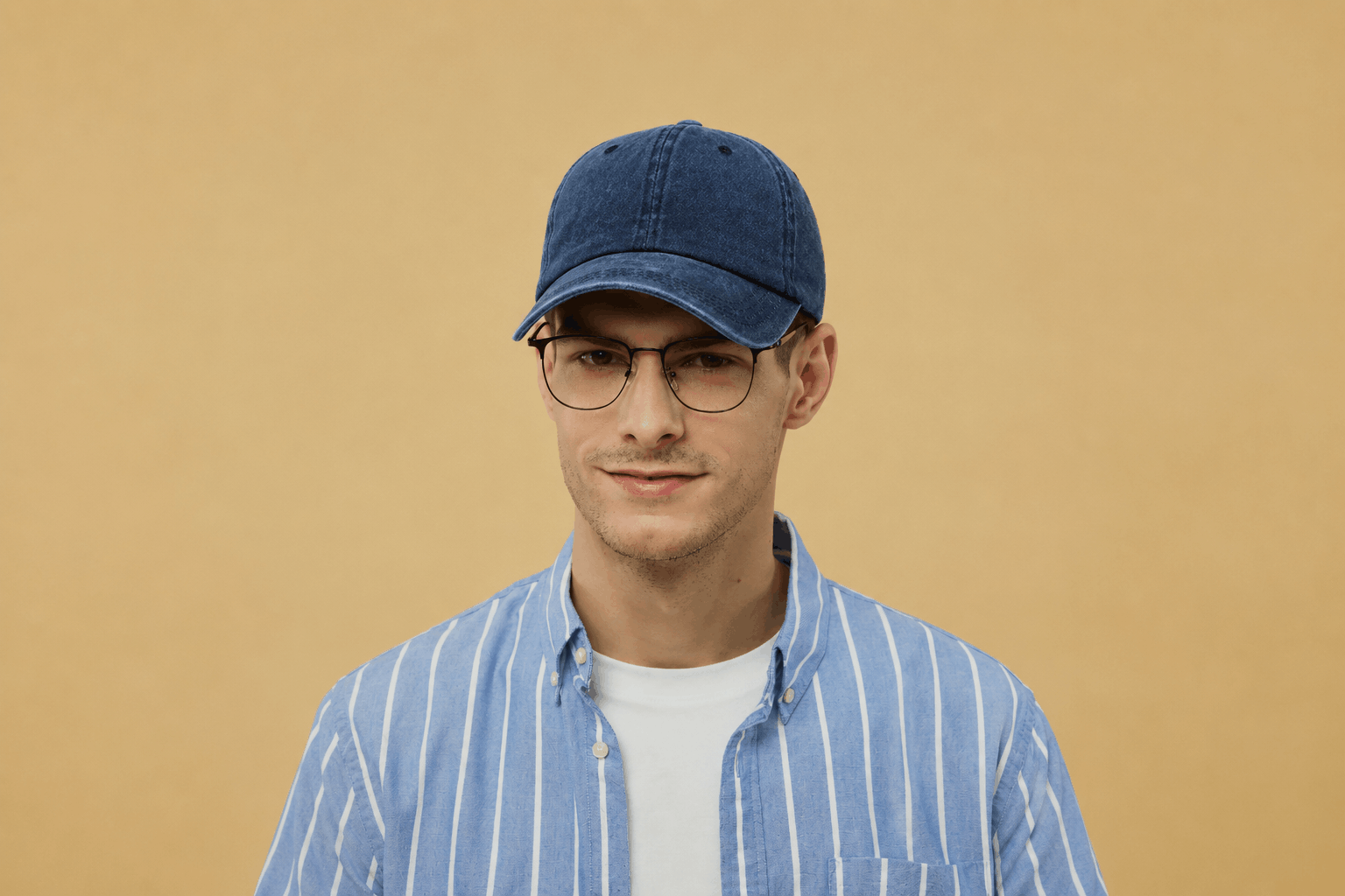 Casquette été homme en jean délavé bleu marine – Image 6