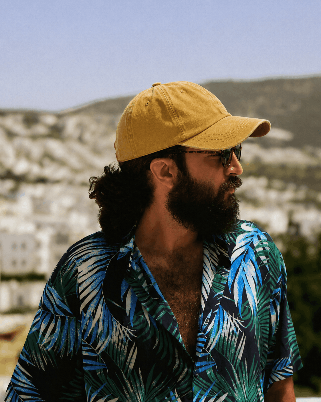 Casquette été homme en jean délavé curcuma – Image 3