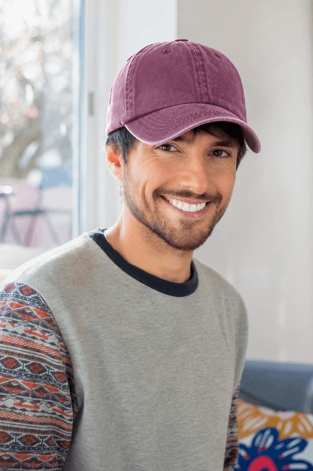 Casquette été homme en jean délavé violet – Image 5