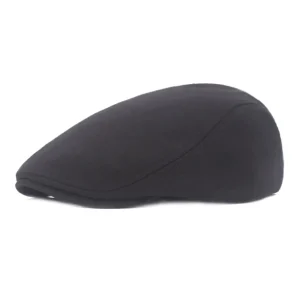 casquette plate velours homme noire