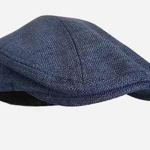 casquette homme d'été en lin bleue