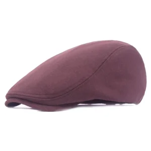 casquette plate velours homme café