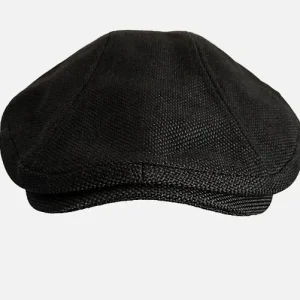 casquette homme d'été en lin noire