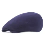 casquette plate velours homme bleue marine