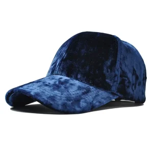 casquette en velours hiver bleue