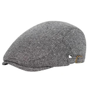 casquette plate coton homme vintage grise