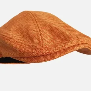 casquette homme d'été en lin abricot