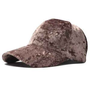 casquette en velours hiver café