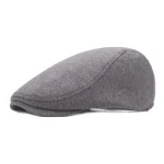 casquette plate velours homme gris foncé