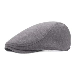 casquette plate velours homme gris foncé