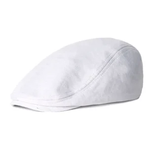 casquette plate velours homme blanche