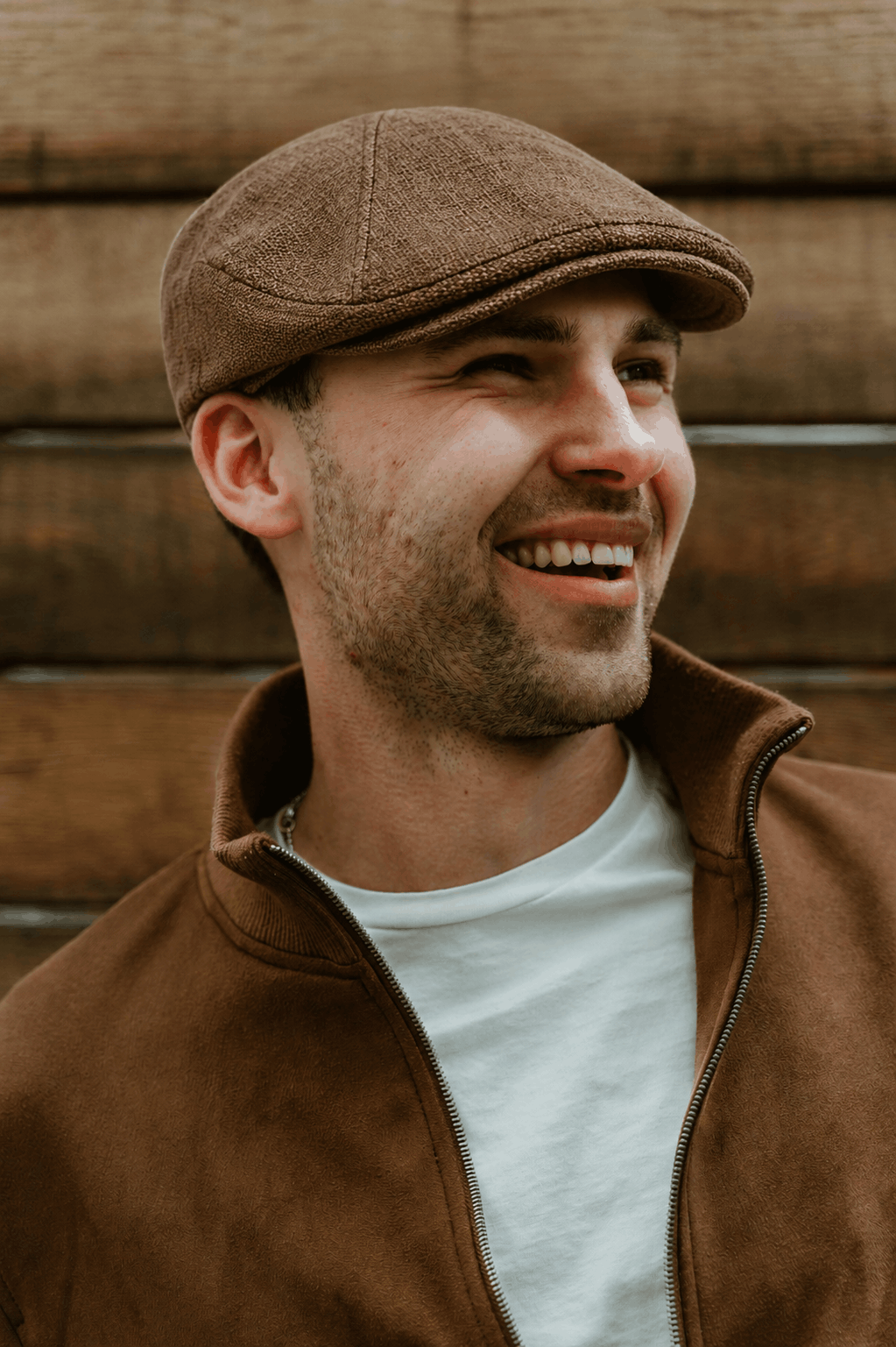 casquette homme d'été en lin café|Style plat – Image 3