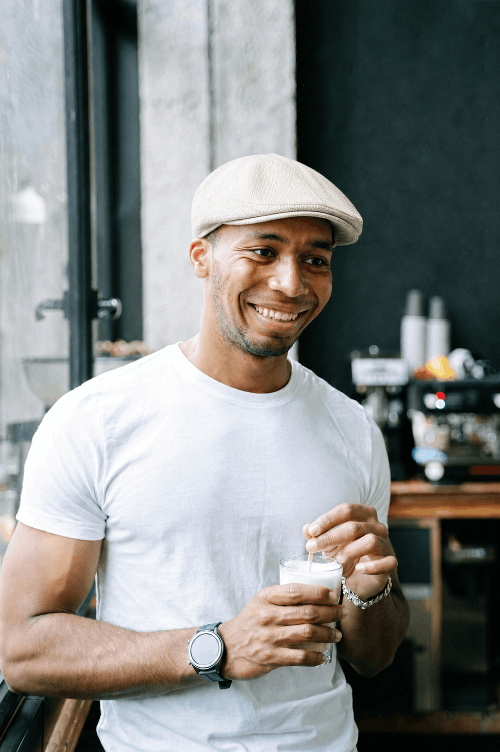 casquette moderne homme lin beige été|Style plat – Image 4