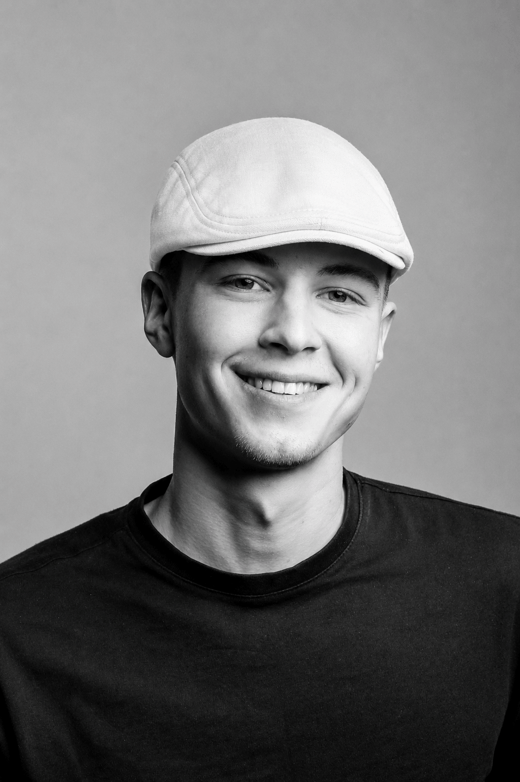 casquette plate velours homme blanche – Image 4